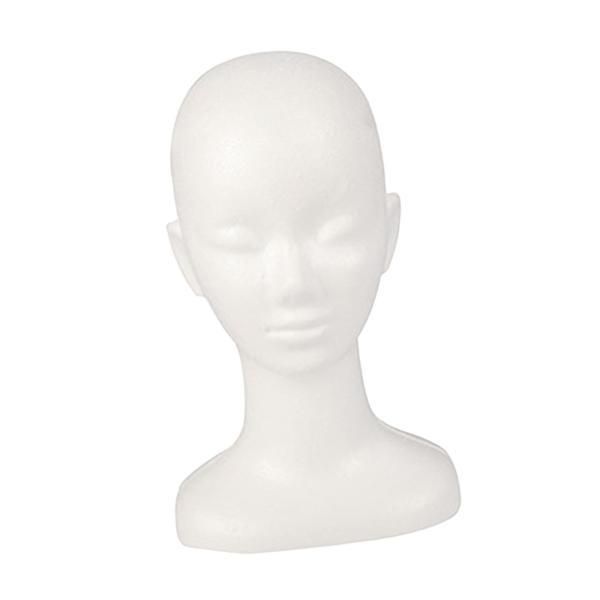 Foam Mannequin Head White Holder Hairpiece Stand Home Hairpiece Head Set Style A