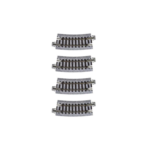 Kato USA Model Train Products Unitrack, 216mm (8 9/16") Radius 15-Degree Curve Track (4-Piece)