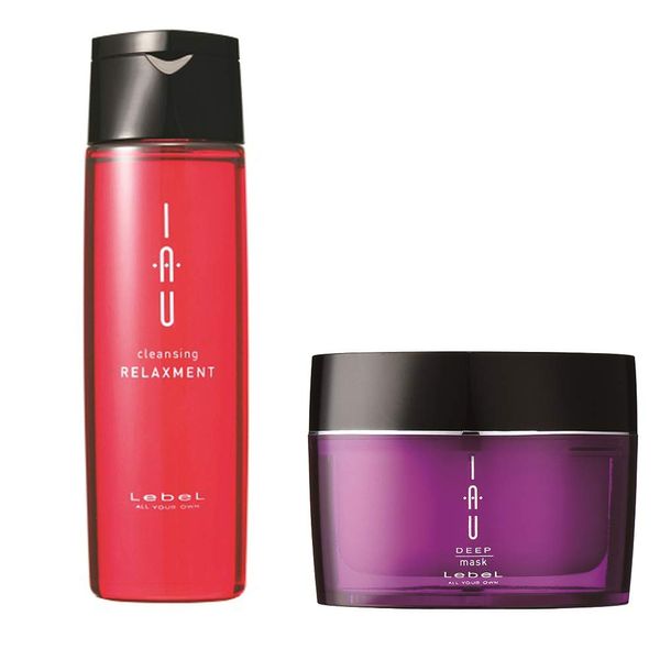 Lebel IAU Cleansing Relaxment Hair Shampoo 200ml & Lebel IAU Deep Hair Mask 170g Set (Green Tea Set)