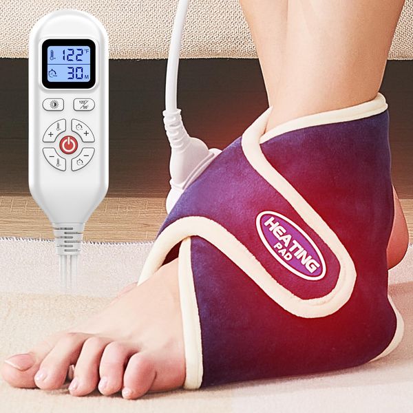 CAMECO Electric Heating Pad for Achilles Tendinitis, Plantar Fasciitis - Auto Shut Off, Adjustable 86°F-158°F for Pain Relief