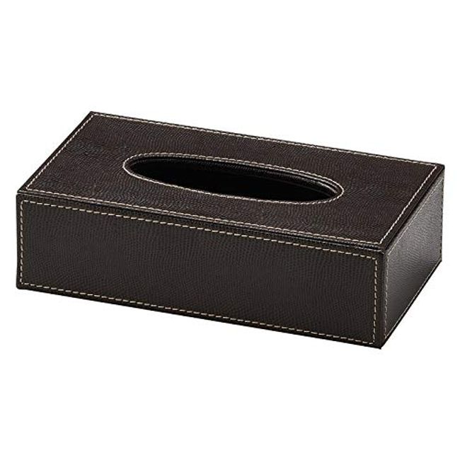 Chidorisangyou HT0009 Tissue Case, Brown, 9.8 x 5.3 x 2.8 inches (25 x 13.5 x 7 cm), PVC Tissue Case