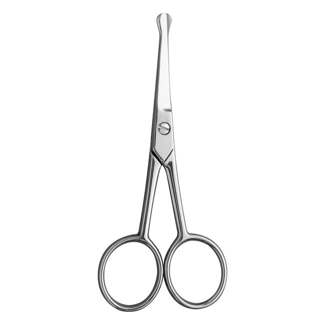 ZWILLING Nose Hair and Ear Hair Scissors, Beard Scissors Made of Stainless Steel with Straight Rounded Tip, Silver