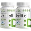 Eagle Shine Vitamins 2 Pack Antarctic Krill Oil, 1,000mg Per Serving, 480 Softgels – Mercury Free, No Fishy Taste – Rich in Omega-3s, EPA, DHA, Astaxanthin, & Phospholipids – Non-GMO, No Gluten