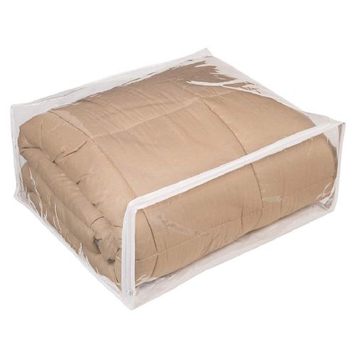 Set of 5 Clear Vinyl Zippered Storage Bags 22 x 18 x 7.5 Inch With Handles