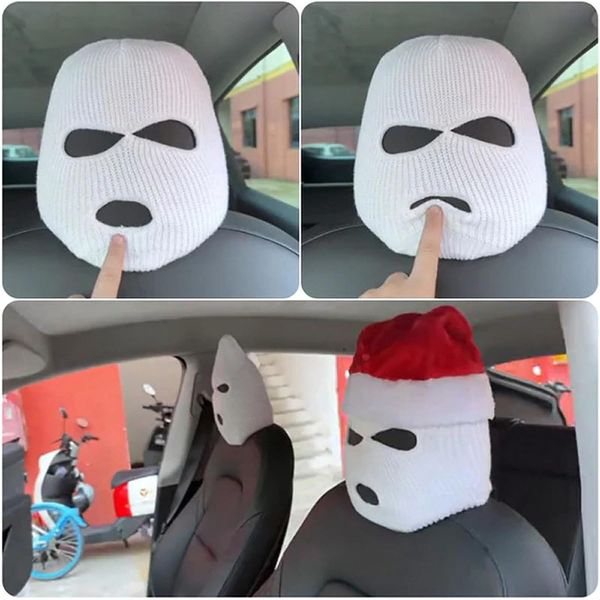 2 Pack Funny Spoof Car Seat Headgear,Personalized Funny Hat for Car Seat Headcover,Universal Dustproof Auto Front/Rear Seats Headrest Cover,Breathable Headrest Cover,Auto Headrest Protector Covers