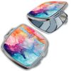Bleu Reign Compact Personalized Pocket Mirror Custom Name Marble Effect Pattern Design Colorful Veins Splatter