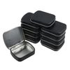 Geesatis 10pcs Black Metal Hinged Tin Box Container,Rectangular Empty Tinplate Storage Box Containers,Small Storage Container with Lid (2.36" L*1.77" W*0.59" H)