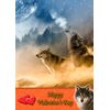 Wolf Animal Valentines Day Card