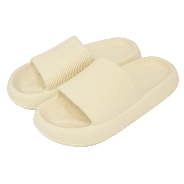 ZIP CORPORATION 86832 Women's Sandals, Outdoor Wear, Spring, Summer, Mashumaro Mochitto EVA, Memory Foam, Elastic, Fit, Ultra Lightweight, Slippers, Room Shoes, Indoor Shoes, Ivory, Size L: Approx. 9.4 - 9.8 inches (24 - 25 cm)