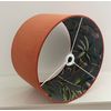 Burnt Orange Velvet Botanical Charcoal Grey Monkey Drum Lampshade