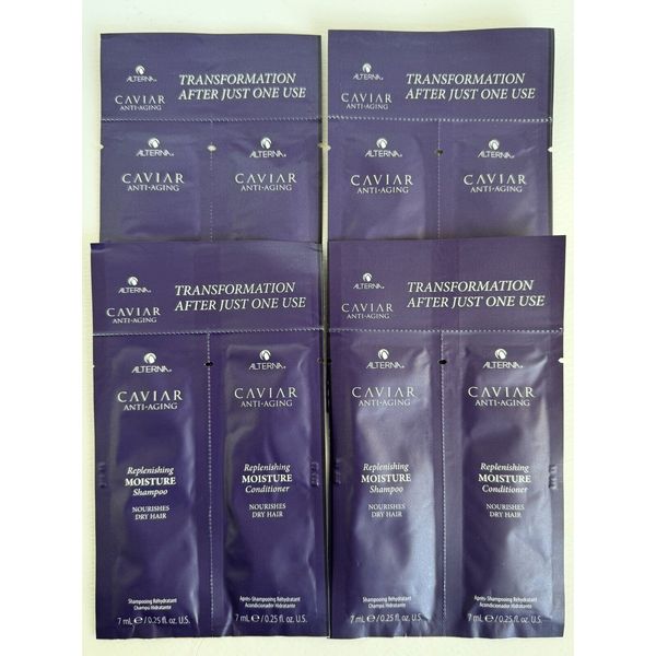 4 Alterna Caviar Anti Aging Replenishing Moisture Shampoo & Conditioner 0.25oz