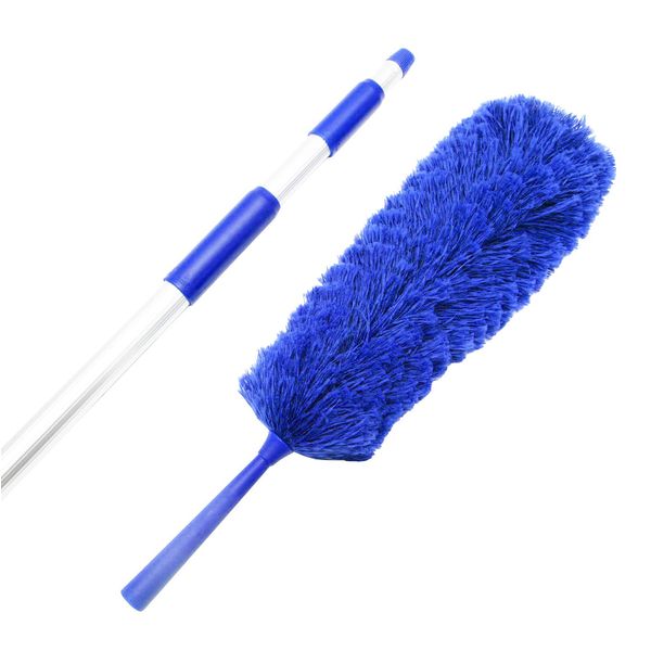 Extendable Microfiber Duster Extension Rod | Ceiling Fan Duster 20 Foot Reach | Cobweb 3-Stage Aluminum Telescoping Pole | Lightweight Webster Telescoping Cleaning Tool | U.S. Duster Co.