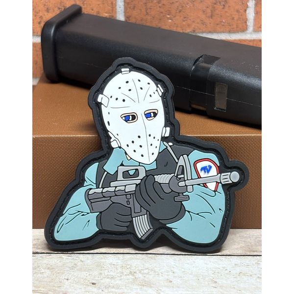 Tactical PVC Patch, Morale Heat Bank Robber Gun, Hook Backed Val Patch
