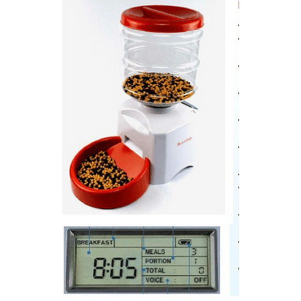 Smartpaws 5.5L Voice-Recording Automatic Pet Feeder With Lcd Screen - Orange