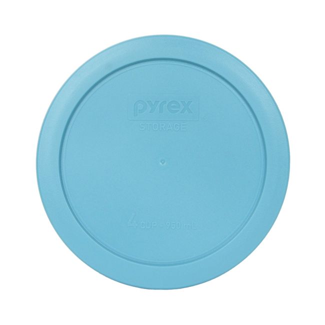 Pyrex (1) 7210 3-Cup Glass Dish & (1) 7210-PC Muddy Aqua Lid