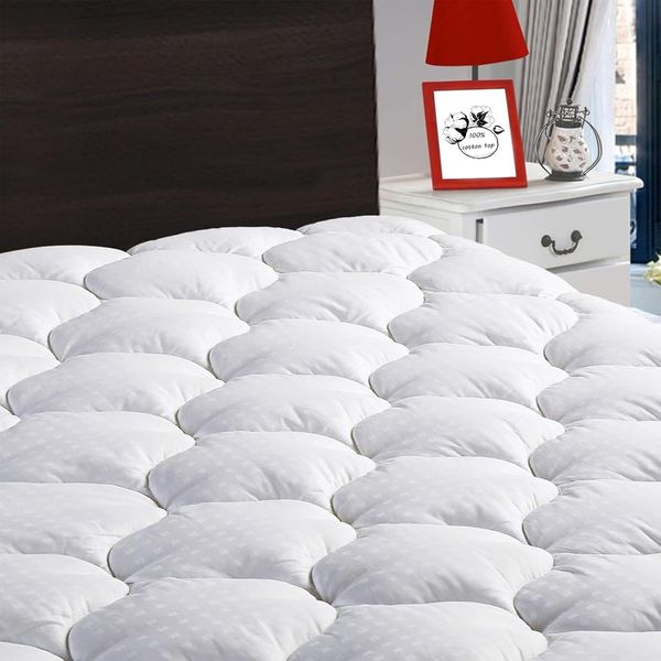 LEISURE TOWN Queen Mattress Pad Cover Cooling Mattress Topper Cotton Top Pillow