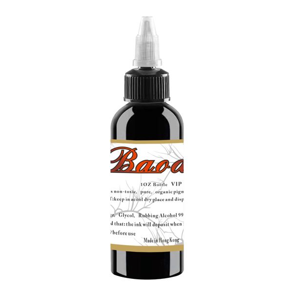 Tattoo Ink Black Liner, Tattoo Color Vegan Tribal, Micro Blade Pigment Tattoo Color Dark Black Professional Tattoo Accessory/Temporary Tattoo (Black) (60ml)