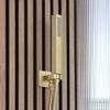 Milano Lyra Hand Shower Handset Outlet Elbow Wall Bracket - Brushed Brass