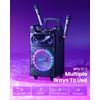 Moukey Portable Party Speaker Bluetooth Singing Machine With 2Pcs Wireless Mics