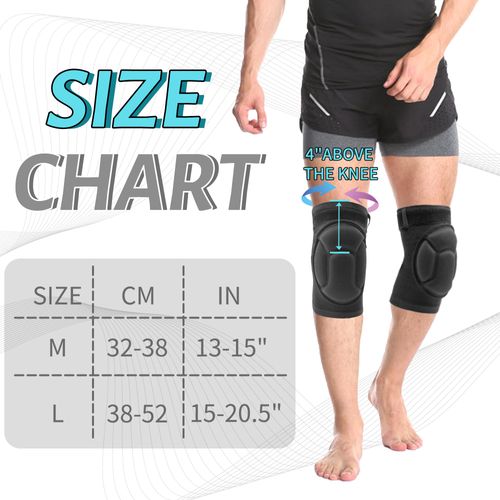 ONTYZZ Knee Pads Men Knee Braces 1 Pair Thickening Anti-Collision Sponge Knee Support for Running Weightlifting Dancing Volleyball Knee Pads Highly Elastic Knee Protector with Straps Black/L