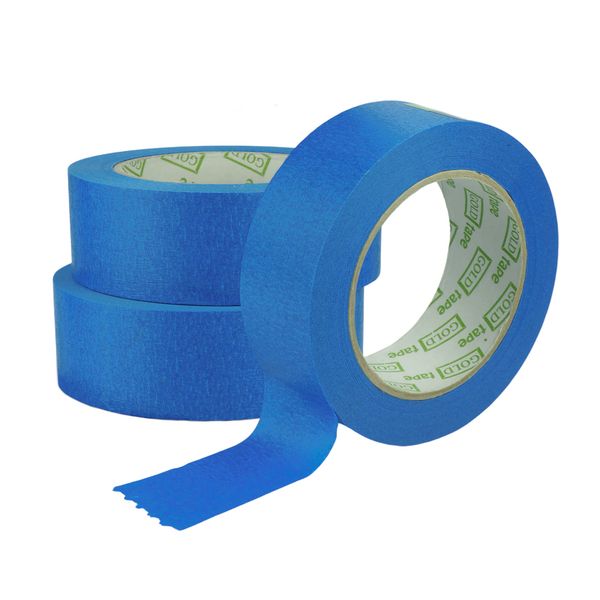 ToolSpace Kreppband Malerband Set Blau - Profi Maler Klebeband für Renovierungsarbeiten Masking Tape - Lösungsmittelfrei 38 mm / 50 m Rolle Set mit 3 Stück 150 m