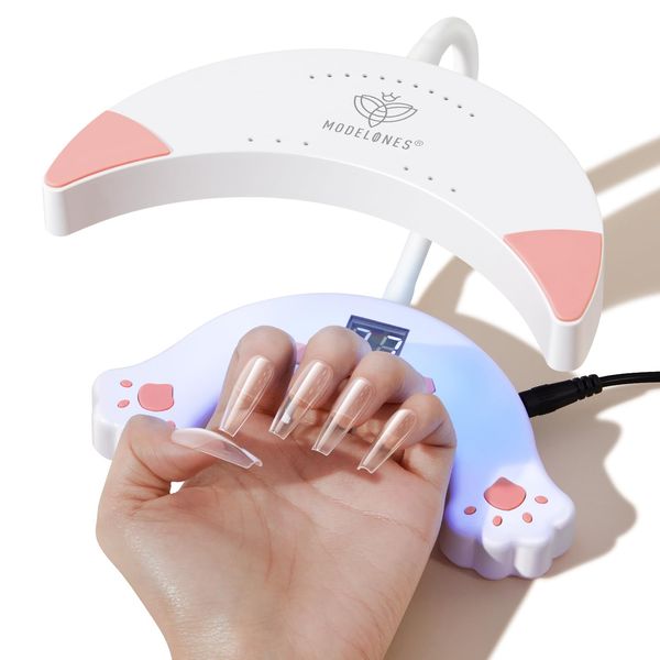 Modelones UV LED Nail Lamp for Resin, Compatible with All Gels, Nail Light, 3 Step Timer, 48 W, Nail Dryer, Curing Light, Fast Curing Resin Light, Cute Meow Nail Light, USB LED, Nail Lamp, Polish,