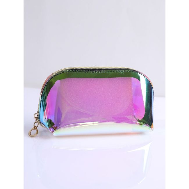 Purple Holographic Portable Makeup Bag Cosmetic Organizer Toiletries Bag Makeup