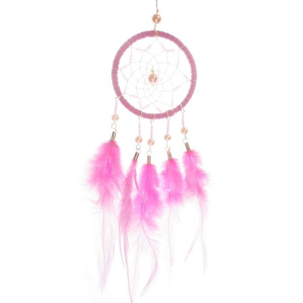 COMODO VIENTO Handmade Dream Catcher Pearl Pink White Silver (Pink)
