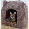 Rosewood Brown Teddy Bear Cat Bed