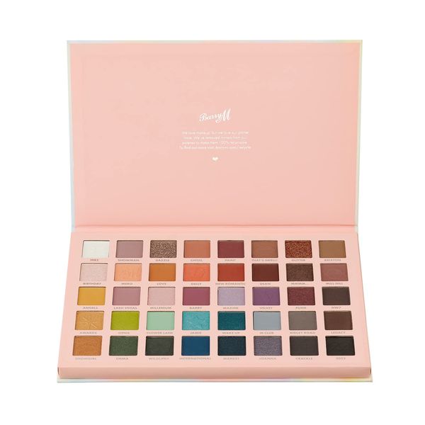 Barry M 40 Pan Eyeshadow Palette, Matte and Shimmer Highly Pigmented Shades, Multi
