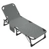 Folding Camping Cot 4-Positions Adjustable Reclining Portable Lounge Chair W/Pad