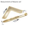 Personalised Engraved Masonic Freemason Square & Compass Gold Gift Set Presented in a Box