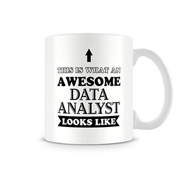 Behind The Glass - Awesome Data Analyst - Printed Funny Mug - Great Gift/Present Idea, Ceramic, 11fl.oz.
