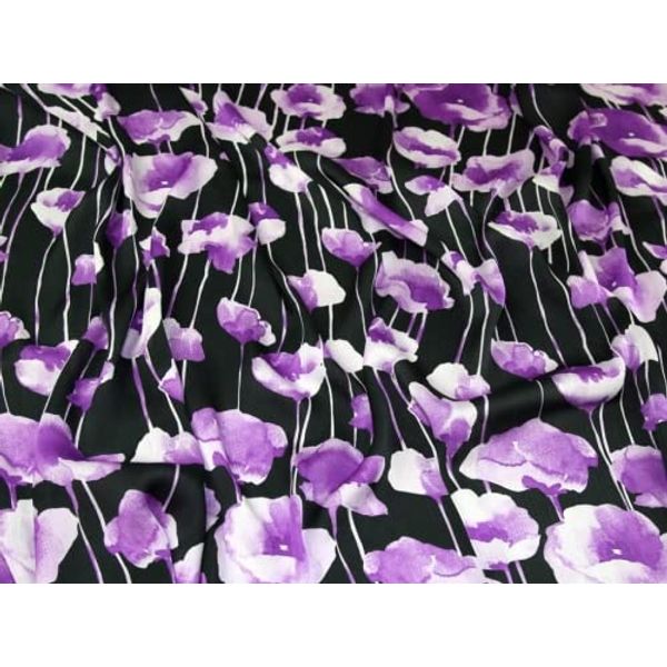 Minerva Crinkle Satin Fabric Purple - per metre