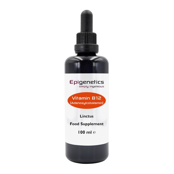 Vitamin B12 Adenosylcobalamin Linctus 100ml | Premium Protective Miron Violet Glass, UK Made Vegan Friendly Liquid | 10 Drops Daily | Purified Water, Glycerine