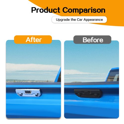 Hoolcar Tailgate Handle Cover Rear Door Handle Trim Compatible with Chevrolet Silverado GMC Sierra 2019-2023, Exterior Accessories, Chrome