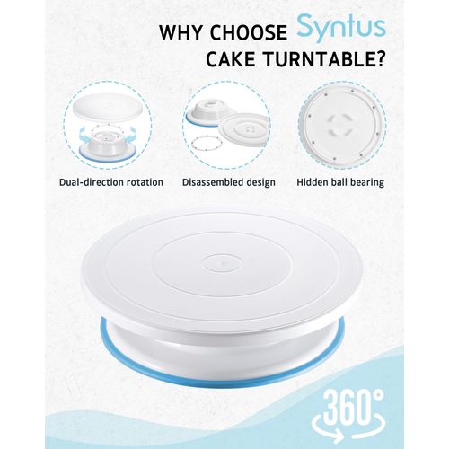 Syntus 65 PCs Cake Decorating Kit with Cake Stand Turntable, Cake Baking Supplies 30+1 Piping Bags, 24 Piping Tips, Offset & Straight Spatulas, 3 Scrapers, Leveler, 2 Couplers & 1 Tips Brush