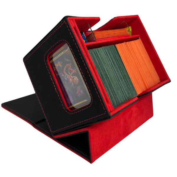 MTG Deck Box- Fits 160 Double Sleeved Cards,Commander Display, Leather Magnetic Card Storage Box Fits for TCG CCG Magic Cards