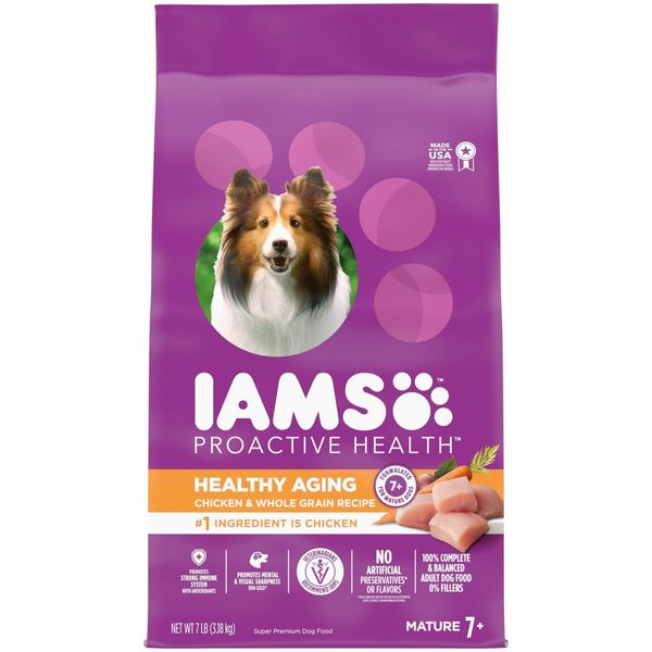 IAMS Proactive Health 7lb Senior Dog Food with Real Chicken for Healthy Aging