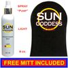SUN GODDESS - Sunless Self Tanning Spray "Pump" - LIGHT  8 oz + Best Tanner Mitt