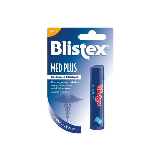 Blistex Medplus Stick Kuru ve Çatlamış Dudaklara Onarıcı ve Ferahlatıcı Dudak Bakım Kremi SPF 15