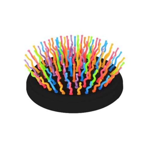 AiesLink EYE CANDY Rainbow Volume S Brush, Compact Black, W 3.1 x D 3.1 x H 1.3 inches (8 x 8 x 3.2 cm)