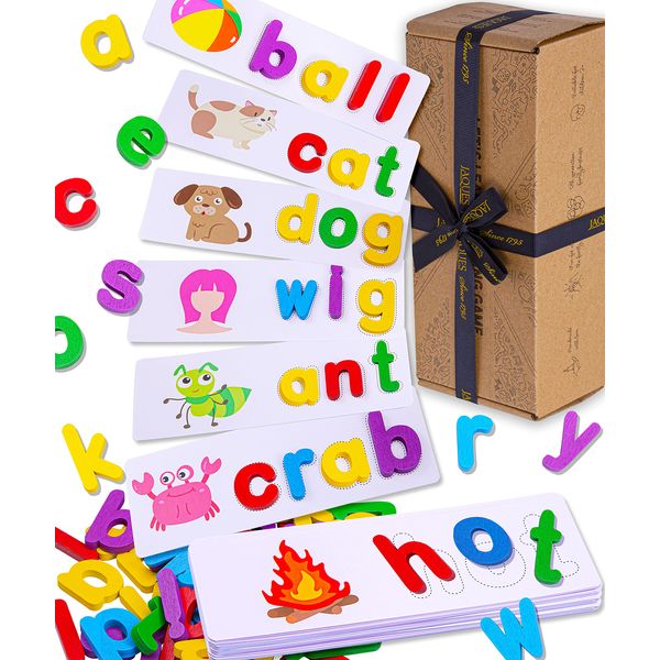 Jaques of London Phonics Games and Spelling Games | Educational Toys for 4 Year Olds | Learning Toys for 3 Year Olds | Ideal for Developing Phonics Skills for 4 Year Olds