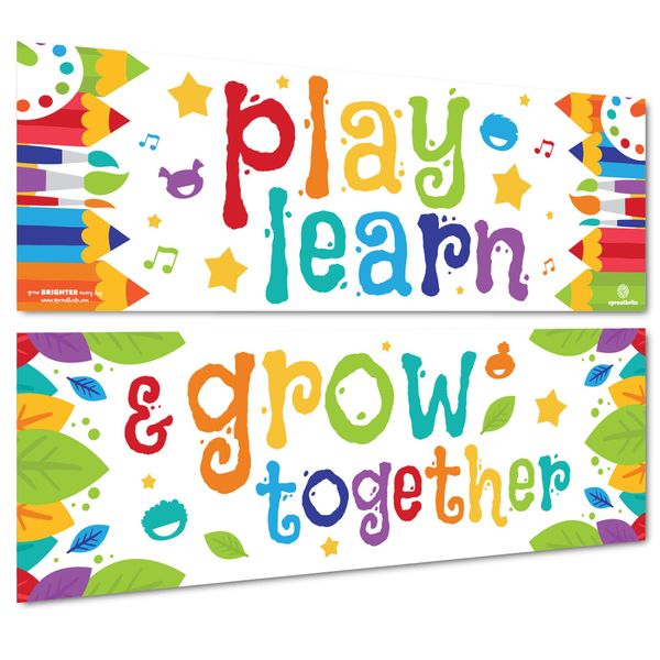 Sproutbrite Classroom Decorations - Banner and Poster for Teachers - Bulletin Board and Wall Decor for Pre School, Elementary and Middle School