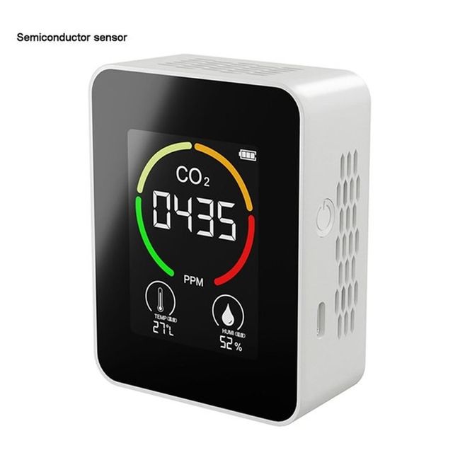 carbon monoxide meter meter multifunction 5 in1 co2 meter digital temperature humidity air, carbon dioxide detector white 1