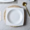 Elegant Square Salad Plate Set for 6 - Microwave Safe Ceramic Tableware