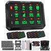 RGB 12Gang Switch Panel Kit Momentary LED Toggle Strobe Light Bar Relay System