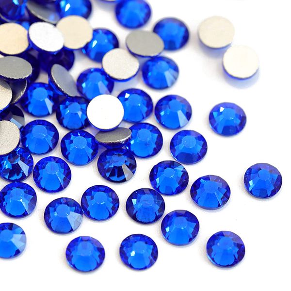 Towenm 1000 Pieces Flatback Crystal Rhinestones, SS16 4mm Glass Flat Back Crystals for Craft Clothes Nail Face Art, Non Hotfix Round Flatback Rhinestone Loose Gemstones (Sapphire/Blue)