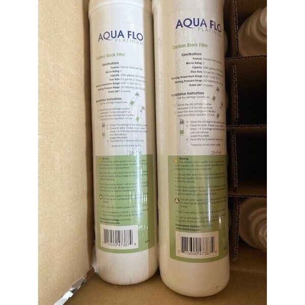 (2 PACK) Aqua flo 41407002 Quick Change Carbon Block Water Filter 5 mic (NEW)