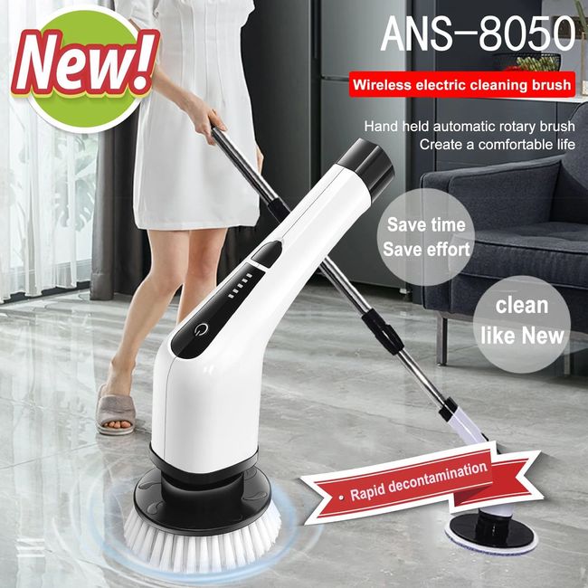 5In1 Cordless Rechargeable Spin Scrubber Rotary Bathroom Electric Cleaning  Brush